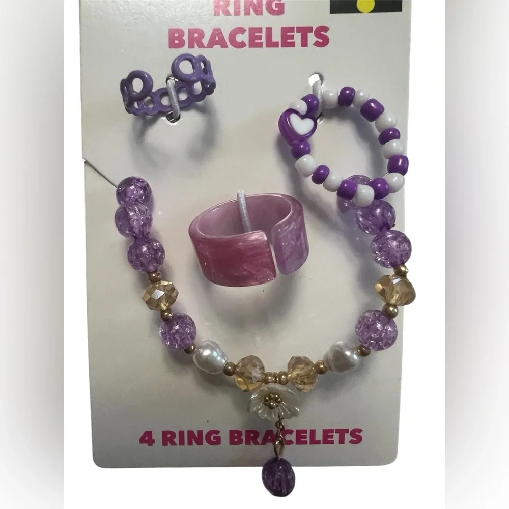 Colorful Kids Ring Bracelet Set